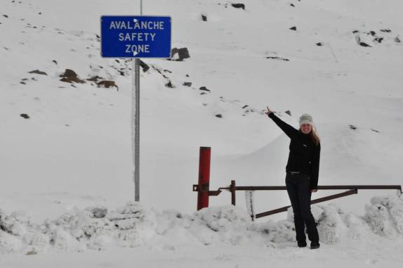 Área segura contra as constantes avalanches no Atigun Pass, 1.450 metros de altitude, 8 graus negativos de temperatura e 68 graus de latitude norte, na Dalton Highway, no norte do Alaska